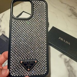 Prada Sparkling Black Crystal Phone Case